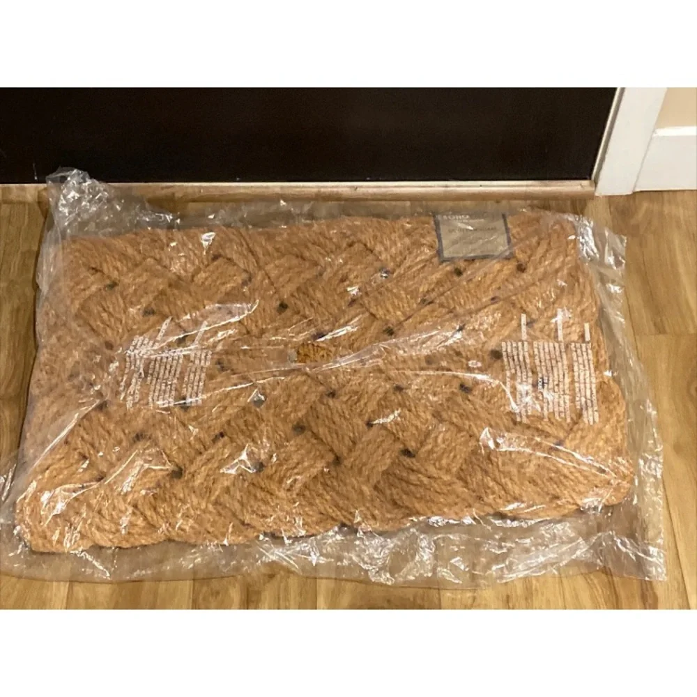 Soho Living Outdoor Rug Natural Handwoven Knotted Rope Doormat 18X30in